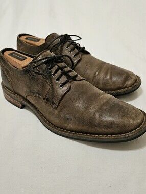 Cole Haan Mens 8.5 M Centre Street Dress Shoes Gray Distress Leather Air Soles